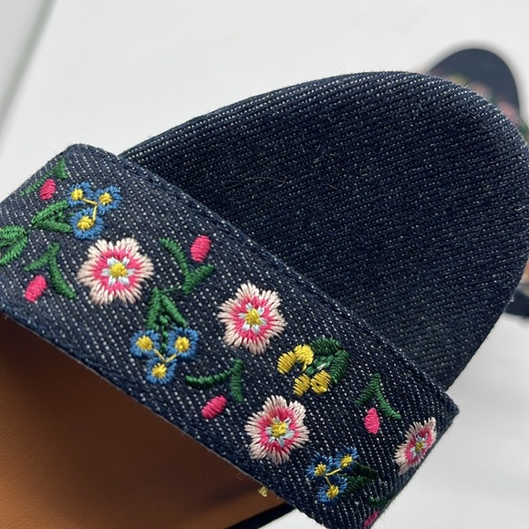 Indigo Rd Embroidered Floral Blue Denim Heels Irbadie Open Toe Size 7.5M Boho - Picture 17 of 17